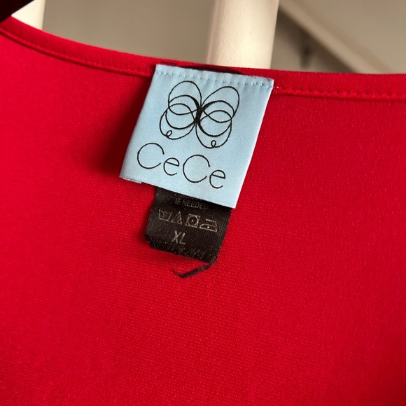 Cece Women's Short Sleeve Blouse Red Size XL - Picture 2 of 3